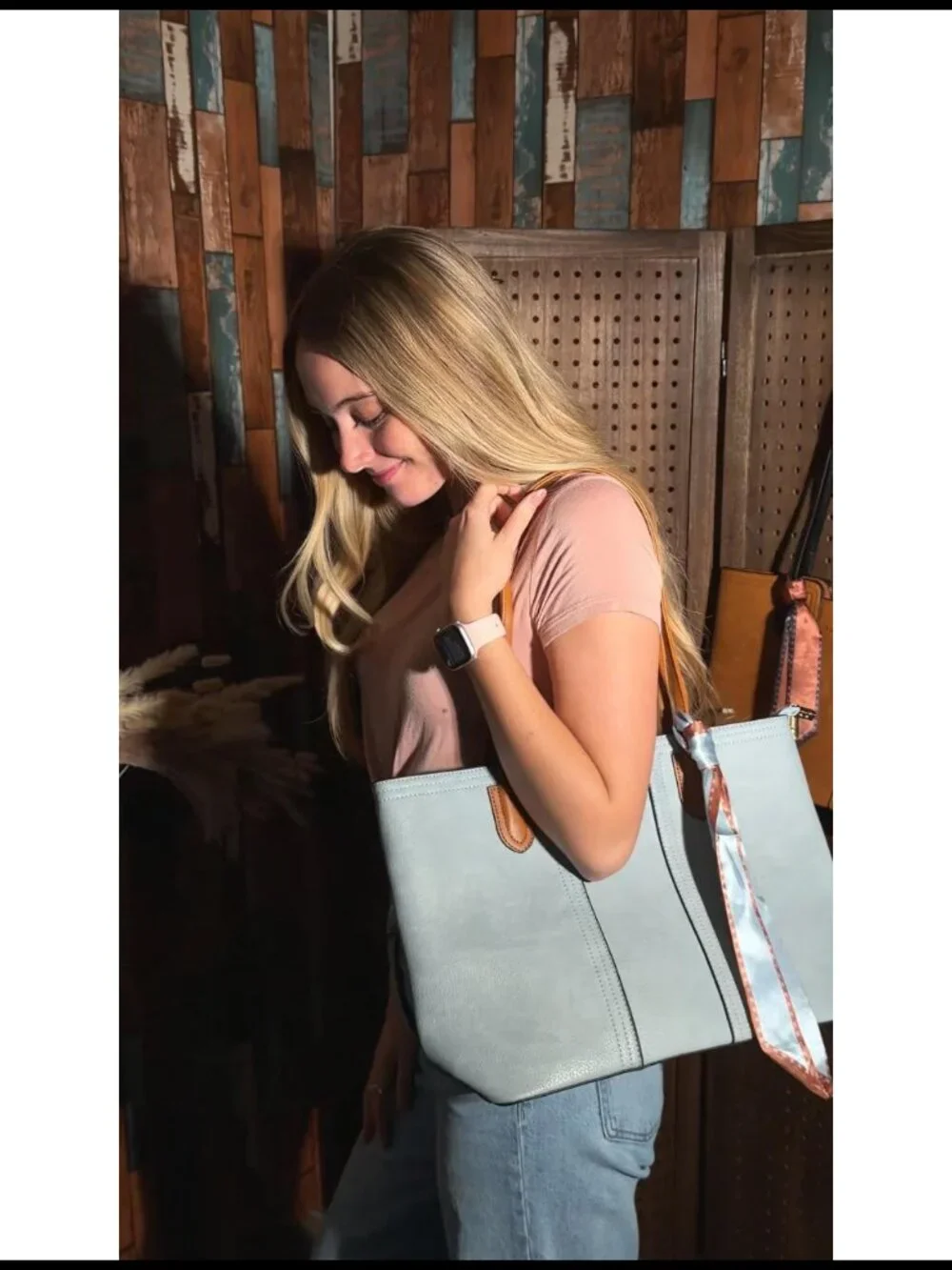 Montana West Vegan Leather Satchel Tote with Scarf Work Bag